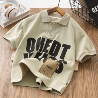 (พร้อมส่ง) เสื้อยืดลําลอง แขนสั้น ทรงหลวม สไตล์สร้างสรรค์ สําหรับเด็กผู้ชาย 2023