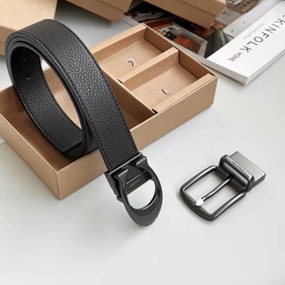 Wide Sculpted C Belt F12027 เข็มขัดผู้ชาย แท้ COAC H หนังหัตถกรรมสองด้าน เข็มขัดกว้าง ธุรกิจลำลอง กล่องของขวัญ 120cm