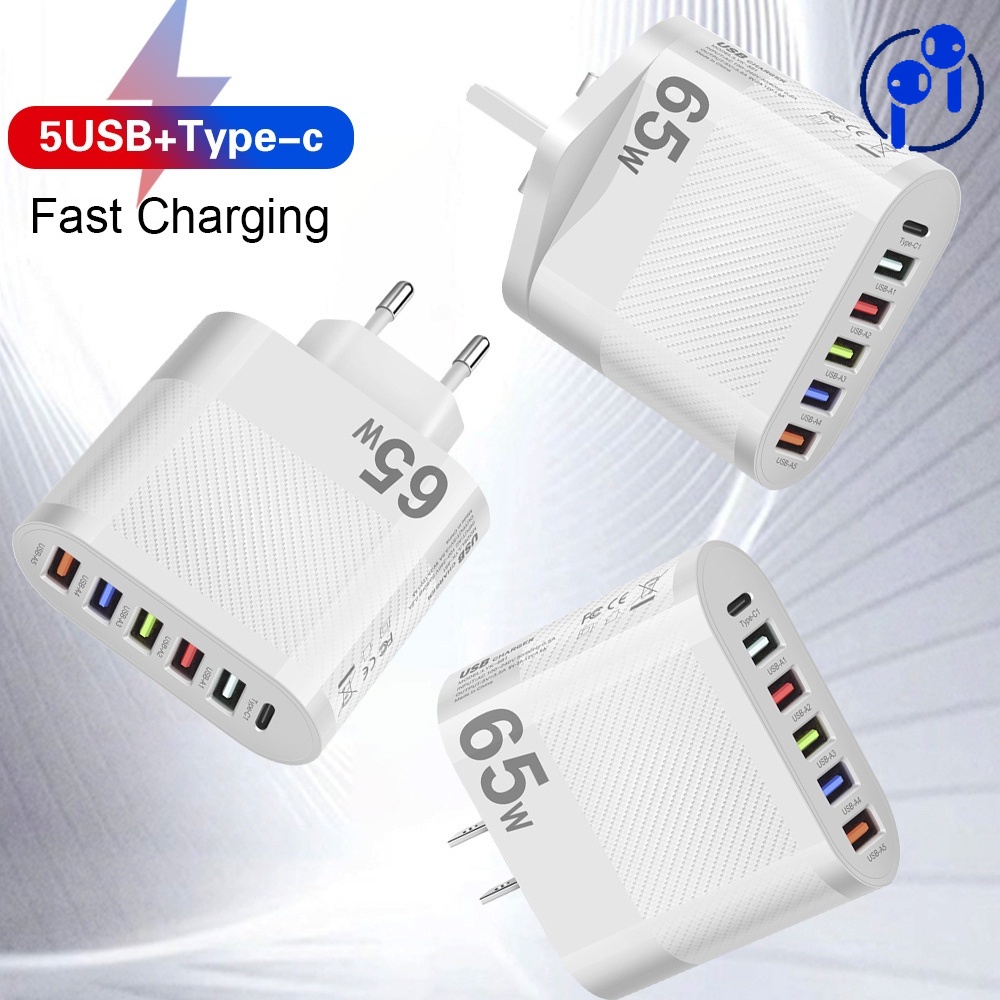 6-in-1-หัวชาร์จ-usb-pd-พอร์ต-eu-us-uk-อะแดปเตอร์ชาร์จโทรศัพท์มือถือ-แบบพกพา-65w-ชาร์จไว-อเนกประสงค์-สําหรับสมาร์ทโฟน-แล็ปท็อป