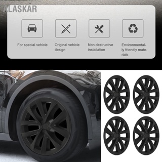 ALASKAR 4PCS 18in Wheel Hubcap สำหรับรุ่น S Plaid Style Replacement สำหรับ Tesla รุ่น 3 2017 ถึง 2023