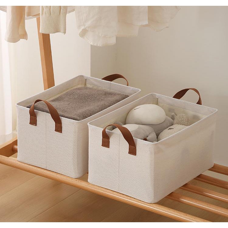 ตะกร้าผ้า-กล่องเก็บเสื้อผ้า-ตะกร้าเก็บของพับได้-กล่องเก็บเสื้อผ้าพับได้มีหูหิ้ว-มี2แบบ-hm-301