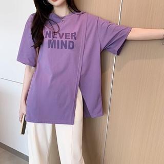 【Tshirt Oversized】เสื้อยืดแขนสั้น พิมพ์ลายตัวอักษร ทรงหลวม สไตล์เกาหลี พลัสไซซ์ (40-150 กก.)