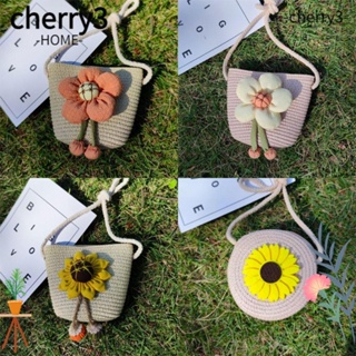 Cherry3 กระเป๋าสะพายข้าง กระเป๋าถือ ทรงเมสเซนเจอร์ ขนาดเล็ก ลายดอกไม้น่ารัก