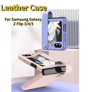 เคสโทรศัพท์มือถือหนัง ฝาพับ พร้อมช่องใส่บัตร และสายคล้องมือ หรูหรา สําหรับ Samsung Galaxy Z Flip 4 Flip3 Flip 5 ZFlip5