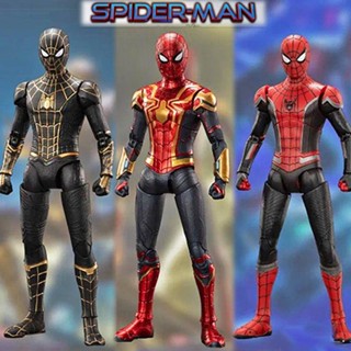 Zd ฟิกเกอร์ Spiderman Spider No Way Home Integrated Black Gold Suit Joints Spider man Spiderman in the Spider Verse Spider-man ครบรอบ 10 ปี สําหรับตกแต่งบ้าน