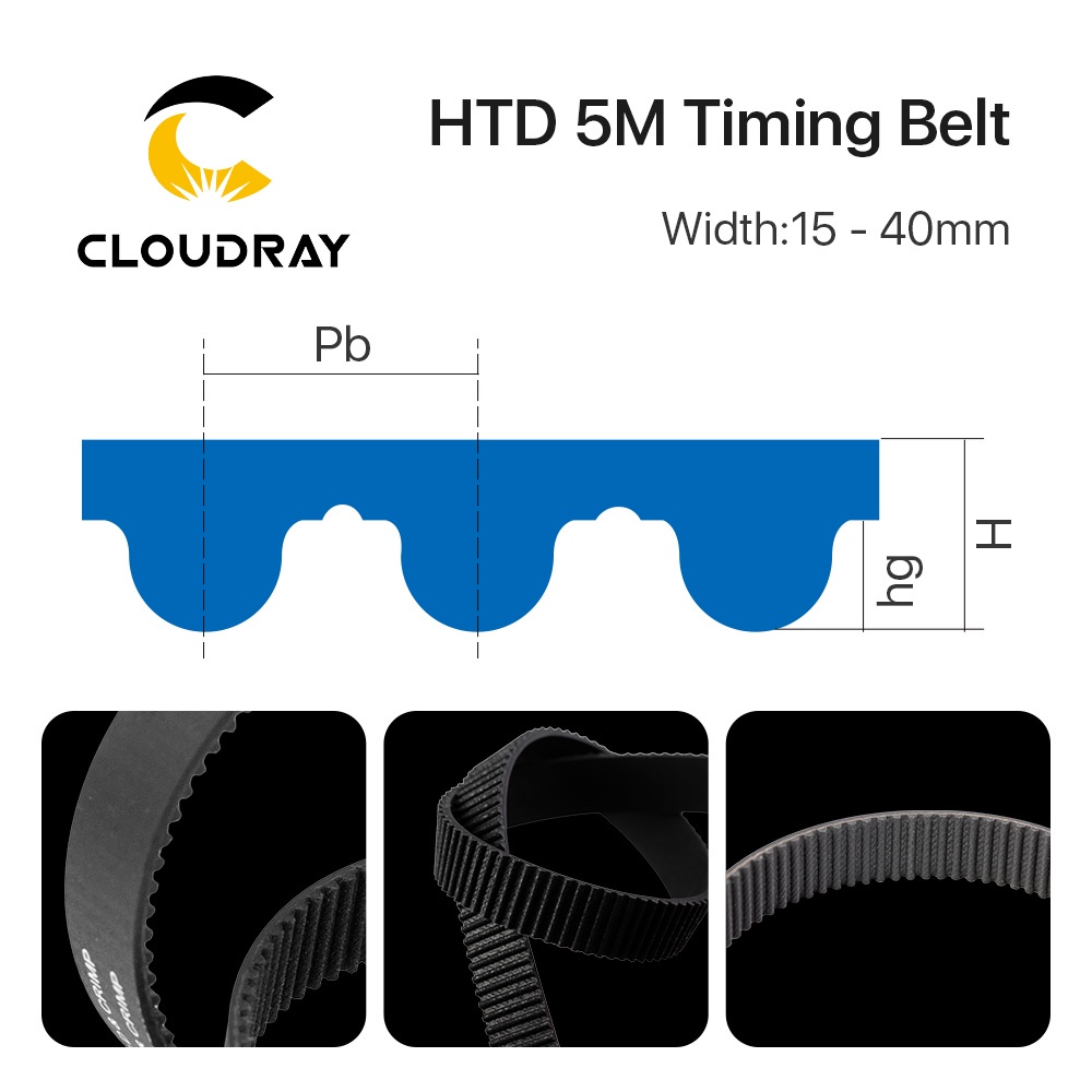 cloudray-htd-5m-สายพานไทม์มิ่ง-โพลียูรีเทน-width-5mm-40mm-timing-belt-สําหรับเครื่องแกะสลักเลเซอร์-co2