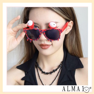 Alma แว่นตาคอสเพลย์ รูปค้างคาว สีดํา ของเล่นตลก สําหรับปาร์ตี้ฮาโลวีน