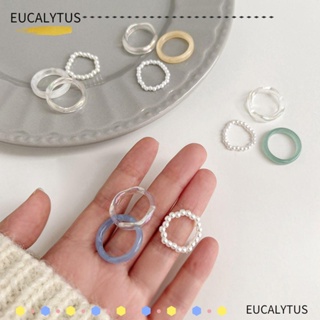 Eutus แหวนเรซิ่น เครื่องประดับ สําหรับสุภาพสตรี 3 ชิ้น ต่อชุด