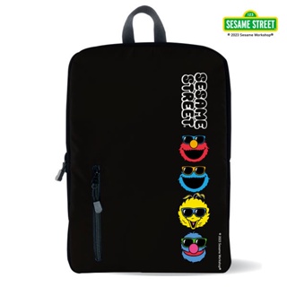 Bundanjai (หนังสือ) SST4-กระเป๋าเป้ : Sesame Street 4-Face Backpack-BP-A174F -Black W12xH17x5.5 in