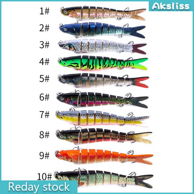 aks-เหยื่อตกปลา-แบบหลายส่วน-พร้อมตะขอแหลม-10-สี