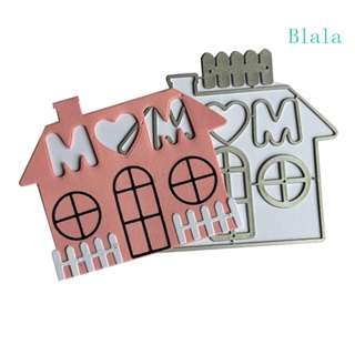 Blala แม่พิมพ์ตัด ลายนูน รูปบ้าน ตัวอักษร แม่ แฮนด์เมด สําหรับตัดกระดาษ 2 ชิ้น