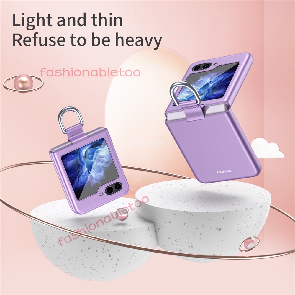 เคสโทรศัพท์-pc-แบบแข็ง-ผิวด้าน-กันกระแทก-พร้อมแหวนขาตั้ง-สําหรับ-samsung-galaxy-z-flip-5-4-3-flip5-flip4-flip3-zflip5-zflip4-zflip3-2023