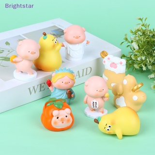 Brightstar ตุ๊กตาเรซิ่น รูปการ์ตูนหมูน่ารัก สําหรับตกแต่งรถยนต์