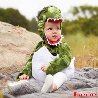 Babybaby- เด็กทารก ไดโนเสาร์ ไข่ ฮาโลวีน เครื่องแต่งกาย แขนยาว รอมเปอร์ + หมวกการ์ตูน