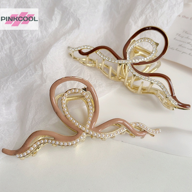 pinkcool-กิ๊บติดผมหางม้า-โลหะ-ทรงเรขาคณิต-หรูหรา-เครื่องประดับแฟชั่น-สําหรับผู้หญิง