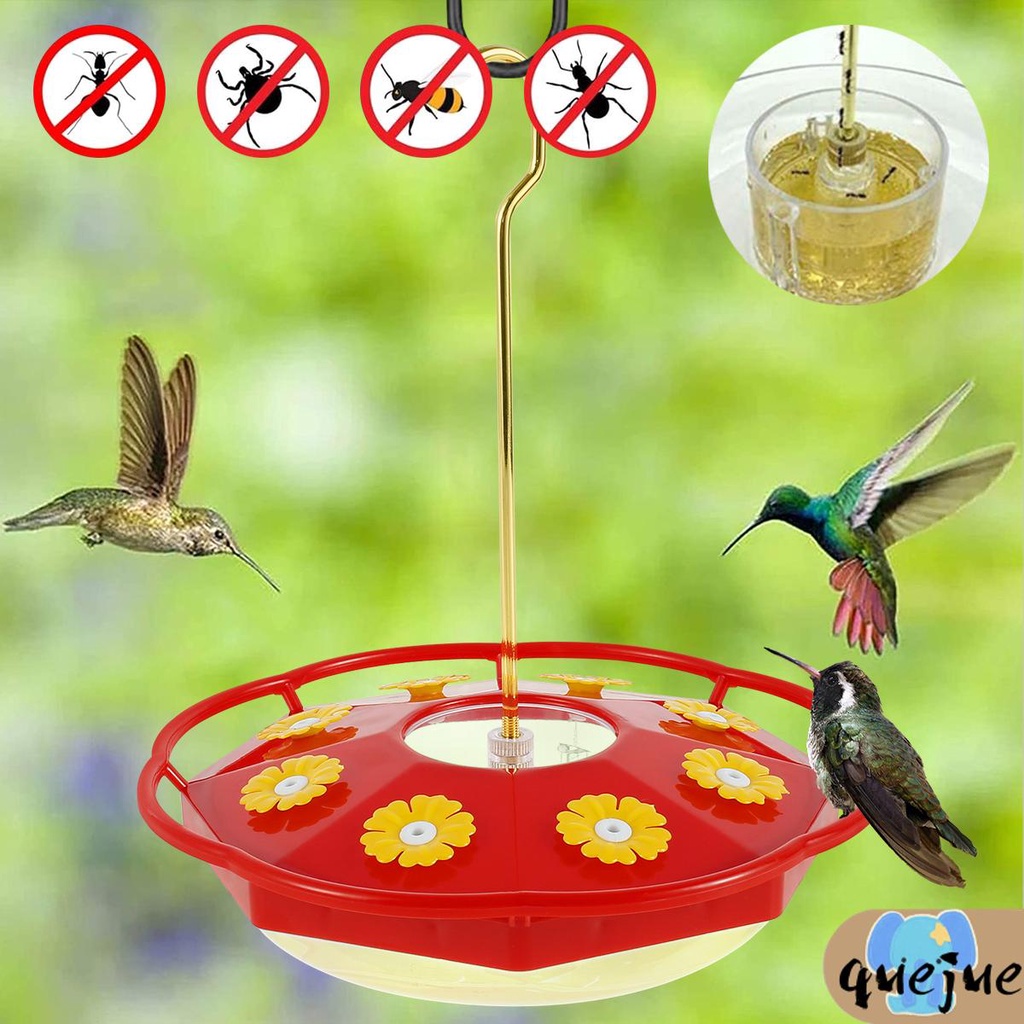 Hummingbird Feeder แขวนนก Feeder จี้ 8 พอร์ตให้อาหาร Ant และ Bee Proof