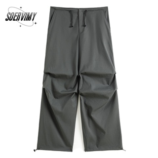 SOERVIMY กางเกงขายาว กางเกงเอวสูง สไตล์เกาหลี แฟชั่น 2023 NEW  ins Comfortable Trendy Korean Style A93L7N1 36Z230909