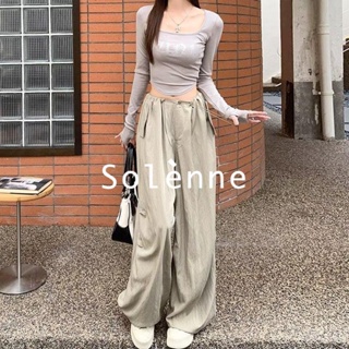 Solenne  กางเกงขายาว คาร์โก้ กางเกง ย้อนยุค 2023 NEW ทันสมัย High quality Chic Stylish A90M08W 36Z230909