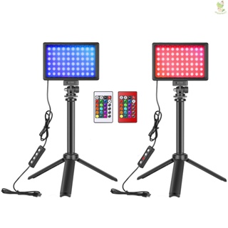 Andoer ไฟเติมแสง RGB LED หรี่แสงได้ พลังงาน USB พร้อมขาตั้งกล้อง 2 แพ็ค -8.9