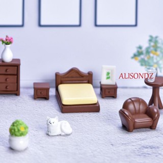 Alisondz เฟอร์นิเจอร์ ฟิกเกอร์ มินิ DIY การ์ตูน ภูมิทัศน์ขนาดเล็ก บอนไซ อุปกรณ์ DIY เด็ก ของขวัญ หัตถกรรม บ้านตุ๊กตา เครื่องประดับเดสก์ท็อป ตกแต่ง DIY