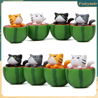 ❀ แตงโมน่ารัก Cat Ornament Landscaping Miniature Figurines Kitten Statue Gift For Kids Children Baby Room Home Decoration Garden Tools