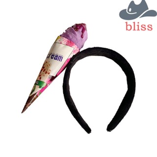 Bliss ที่คาดผม ที่คาดผม ไอศกรีม สาวสนุก จําลองอาหาร ที่คาดผม การ์ตูนล้างหน้า ที่คาดผมตลก สไตล์เกาหลี