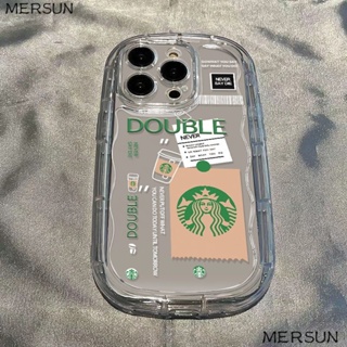 ✅เคสโทรศัพท์มือถือใส แบบนิ่ม ลาย Starbucks กันกระแทก สําหรับ Apple Iphone 14 13promax 12 11 7 8p Xs Xr HI9X
