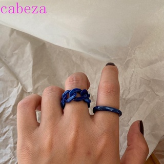 Cabeza ชุดแหวนนิ้วมือ ทรงเรขาคณิต หรูหรา สไตล์เกาหลี สําหรับผู้หญิง