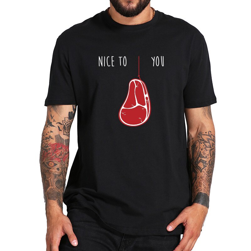 ใหม่-เสื้อยืดผ้าฝ้าย-100-พิมพ์ลาย-nice-to-meat-yous-joke-ใส่สบาย-สําหรับผู้ชาย-433948