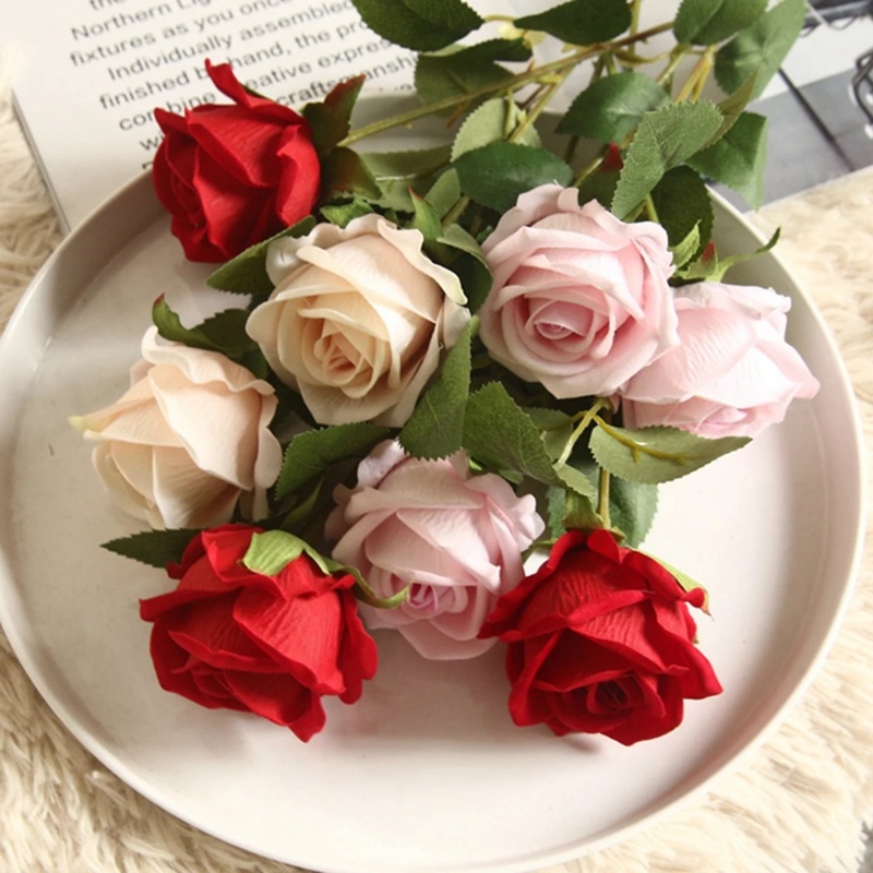 ช่อดอกกุหลาบประดิษฐ์-คุณภาพสูง-สําหรับตกแต่งบ้าน-โต๊ะทานอาหาร-งานแต่งงาน-ของขวัญวันวาเลนไทน์
