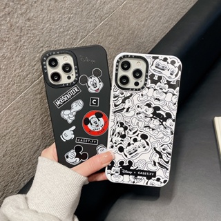 Casetify ใหม่ เคสโทรศัพท์มือถือ ซิลิโคนนุ่ม ผ้าสักหลาด ผิวด้าน กันกระแทก ลายฉลากมิกกี้เมาส์ สําหรับ iPhone 14 13 12 11 Pro MAX IX XS MAX XR 6 7 8 Plus