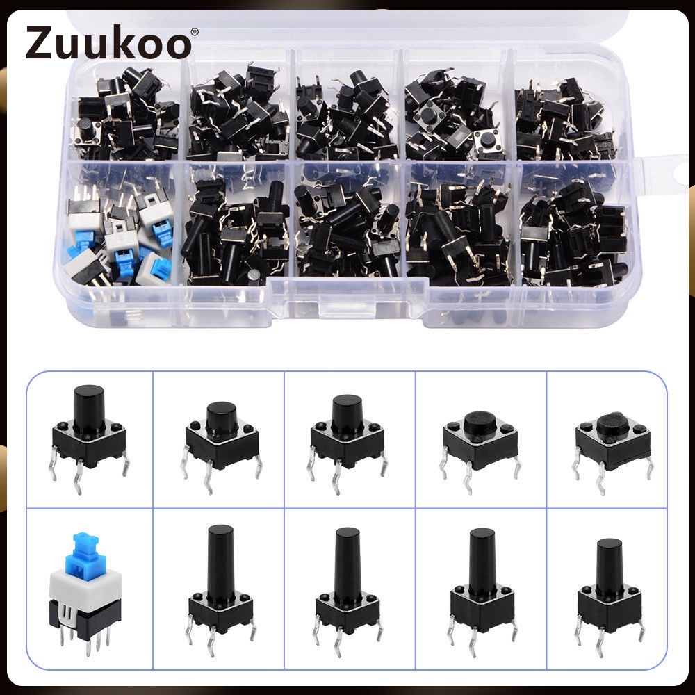 180pcs 10 ค ่ า Momentary Tactile Push Button Touch Switch Kit กล ่ อง ...