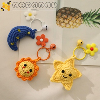 CORDELL For Women Girls Hand-woven KeyChain Jewelry Gift Knitted Keyrings Star Moon Sun Flower Car Accessories Cute Interior Accessories Packaging Key Holder Backpack Pendant Bag Decoration