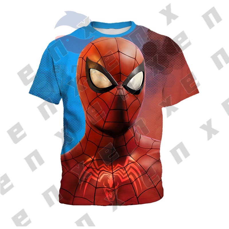 เสื้อยืด-พิมพ์ลาย-marvel-spiderman-แฟชั่นฤดูร้อน-สําหรับเด็กผู้ชาย-และเด็กผู้หญิง