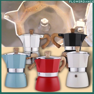 [300Ml] Premium Aluminium Moka Pot Espresso Maker.italian Styel Coffee Moka Pot Coffee Brewer Classic แปดเหลี่ยม Shape Coffee Kettle Home Outdoor Cafe Tools ดอกไม้