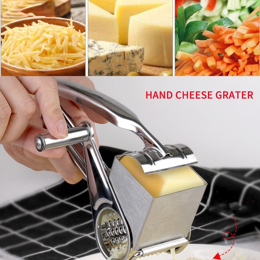 ที่ขูดชีส-ของใช้ห้อครัว-ที่ขูดแบบเร็ว-สแตนเลสที่ควรเลือกเครื่องมือฉีกหั่นแบบกลอง1ชิ้น-handheld-rotary-cheese-grater