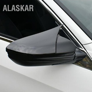 ALASKAR ฝาครอบกระจกมองหลังซ้ายและขวาสีดำเงา Add-On Shell Fit สำหรับ Tesla Model 3 17-20