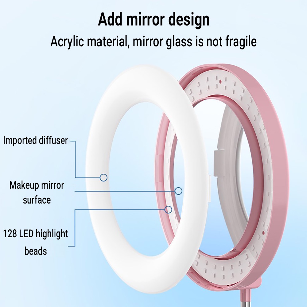 ไฟเซลฟี่-ไฟสด-ขาตั้งสั้นปรับได้-ไฟเติมวงเล็บ-ปรับไฟเพิ่มระดับความสว่าง-ไฟมีให้เลือก-2-สี-ไฟวงแหวน-led-ไฟแต่งหน้า