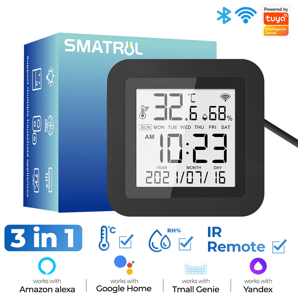 SMATRUL Tuya เครื่องวัดอุณหภูมิความชื้น Wifi มีเสียงเตือน สําหรับ