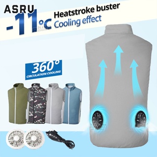 ASRV Cooling Vest 10000mAh การกระจายความร้อนแบบชาร์จไฟได้การปรับความเร็วสามระดับ 2023 เทคโนโลยีใหม่งานกลางแจ้ง
