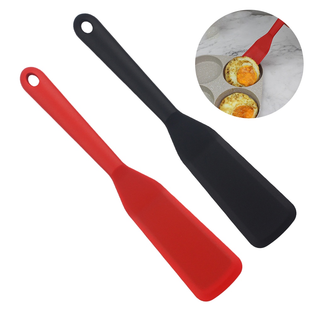 2pcs-universal-thin-cooking-tool-heat-resistant-long-handle-non-stick-easy-clean-pancake-steak-silicone-spatula