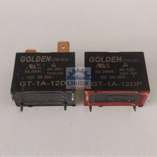 รีเลย์ Relay GOLDEN คอยล์ 12VDC 4P 25A 250VAC GT-1A-12D GT-1A-12DP #GT-GOLDEN (1 ตัว)