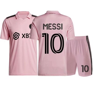 เสื้อกีฬาแขนสั้น ลายทีมชาติไมอามี่ Messi No. ชุดเครื่องแบบฟุตบอล เลือกลายได้ สําหรับเด็กผู้ชาย มี 10 ชิ้น