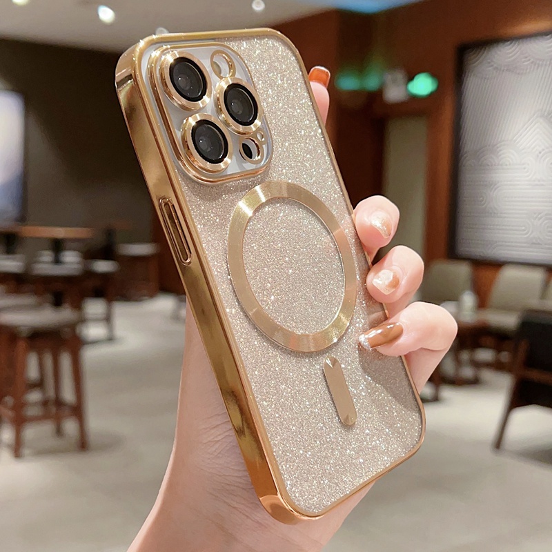 เคสโทรศัพท์มือถือ-แบบนิ่ม-ชุบไฟฟ้า-ประดับกลิตเตอร์-หรูหรา-สําหรับ-iphone-14-pro-max-14-plus-13-12-11-pro