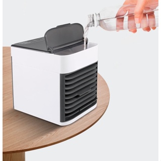 พัดลมแอร์พกพา Air Cooler Mini Fan เครื่องทำความเย็นมินิ  ทำความเย็นจิ๋ว แอร์ตั้งโต๊ะขนาดเล็ก