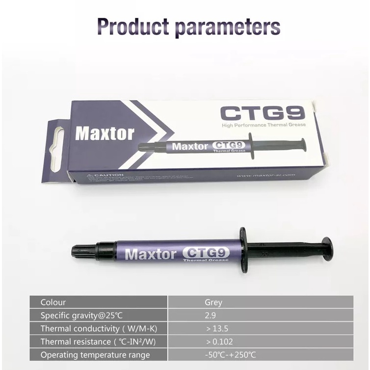 ctg9-4g-ซิลิโคน-ซีพียู-ประสิทธิภาพสูงระบายความร้อน-cpu-gpu-ค่านำความร้อนสูง-maxtor-thermal-paste-4g-13-5-w-mk