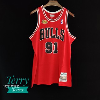 เสื้อกีฬาแขนสั้น ลาย NBA Jersey M&N Rodman Bull 97-98 คุณภาพสูง 749524