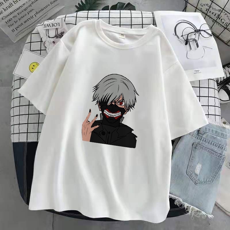 การ์ตูน-เสื้อยืดผู้ชายผู้หญิงการ์ตูนอะนิเมะร้อนโตเกียวปอบ-kaneki-ken-กราฟิกแฟชั่น-unisex-tshirt-ฤดูร้อน-น่ารัก