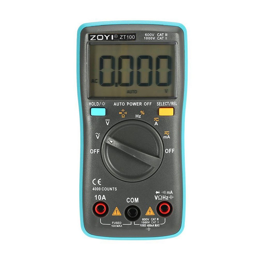 ZOTEK ZT100 Mini Digital Multimeter 4000 counts AC/DC Ammeter Voltmeter