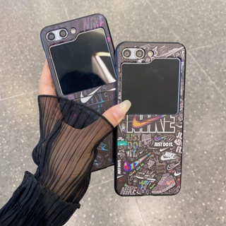 เคสโทรศัพท์มือถือแบบแข็ง กันกระแทก ลาย Ni-KE สีดํา สําหรับ Samsung Galaxy Z Flip 5 4 3 2 1 5G Flip3 Flip4 Z Fold 5 4 3 2 Fold4